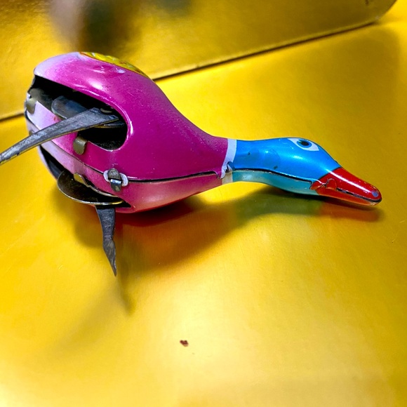 VINTAGE 80’s TIN TOYS WIND UP FROG & SWIMMING DUCK 4” - Picture 8 of 13